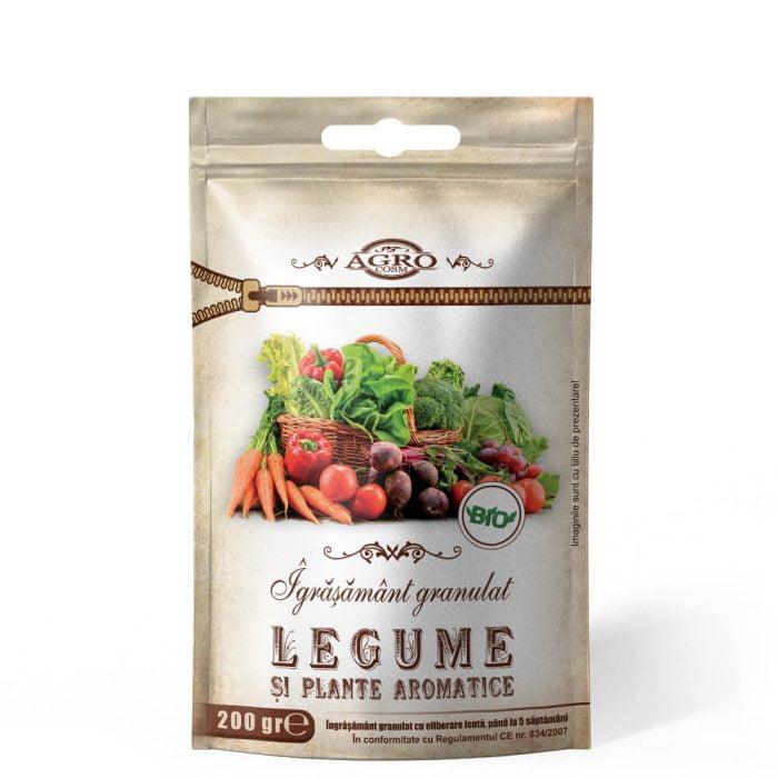 Ingrasamant granulat BIO Legume si plante aromatice 200 gr Agrocosm